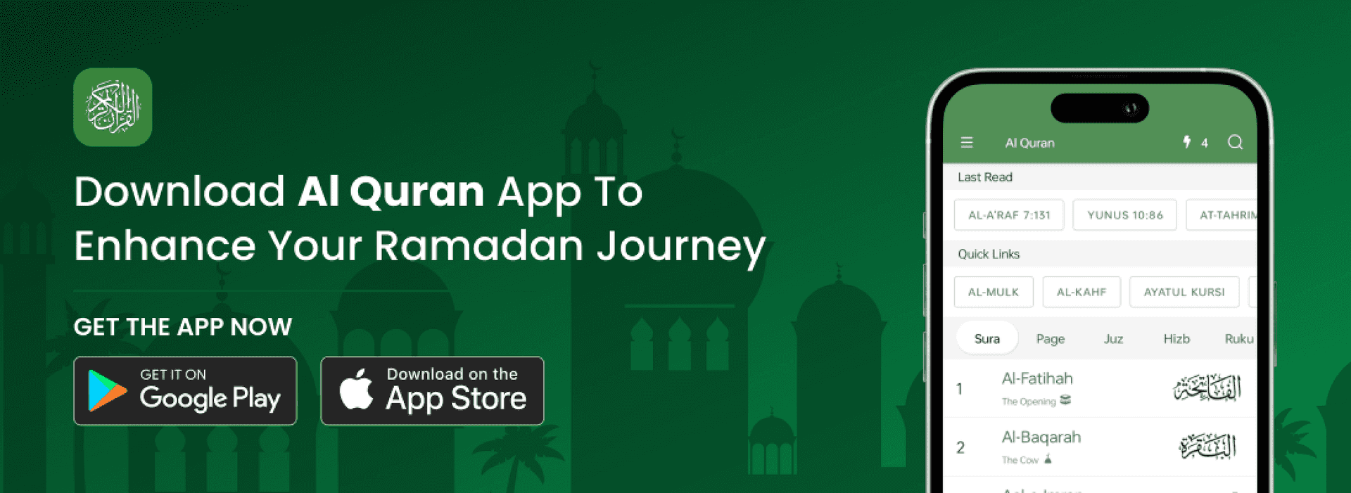 Quran app download banner